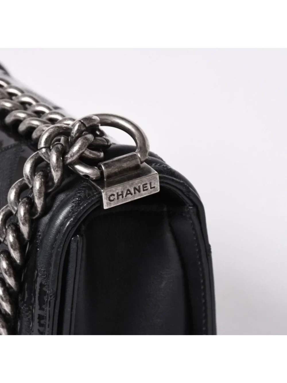 Chanel Boy Chain Shoulder Bag Black